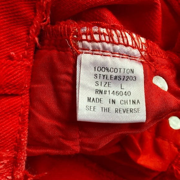 🆕Fashion Nova Caffeine - Distressed scarlet red denim mini skirt - Picture 9 of 12